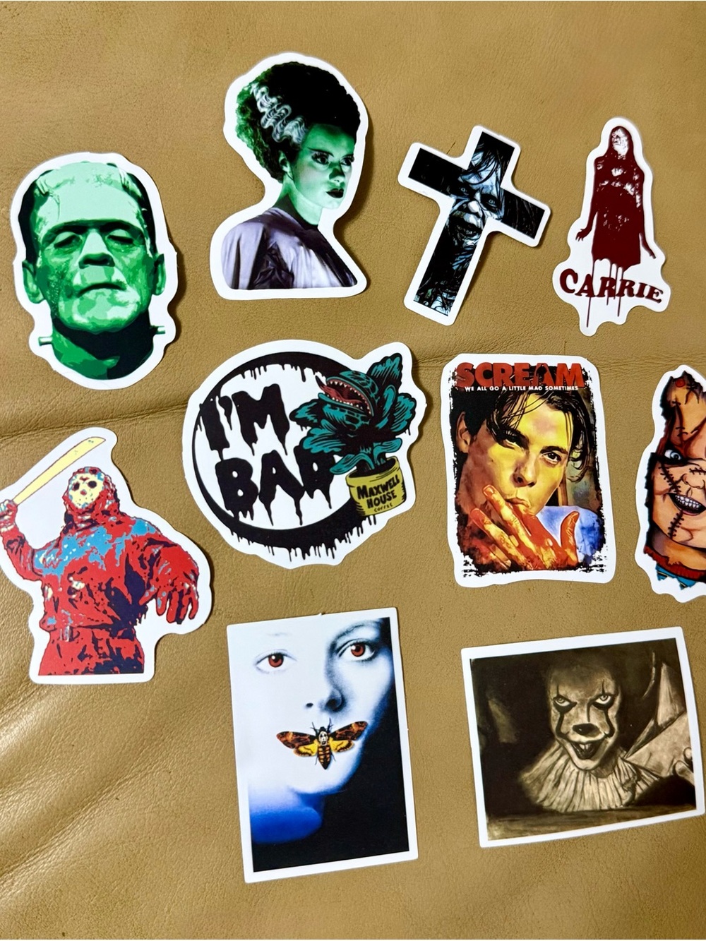 Horror Movie Sticker Lot 10 Pc Classic Slasher Cult Horror Vinyl Stickers